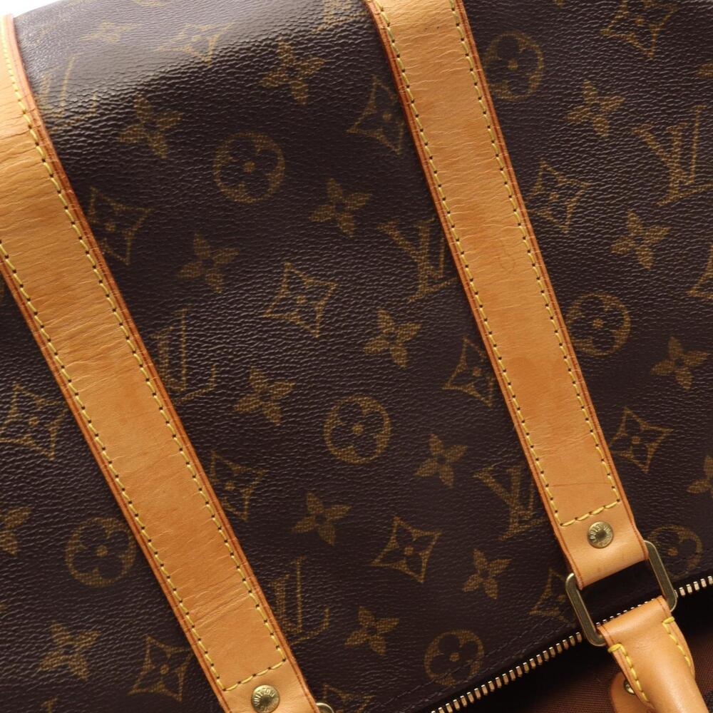 LOUIS VUITTON Authentic Brown Monogram Leather Keepall 45 Boston Bag - Picture 10 of 11